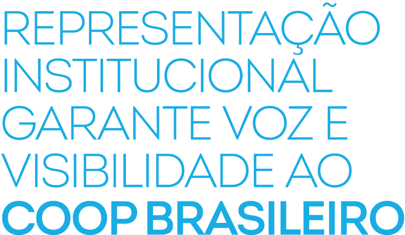 Representa o institucional garante voz e visibilidade AO coop brasileiro