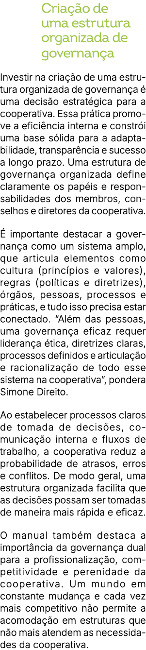 Cria o de uma estrutura organizada de governan a Investir na cria  o de uma estrutura organizada de governan a   uma...