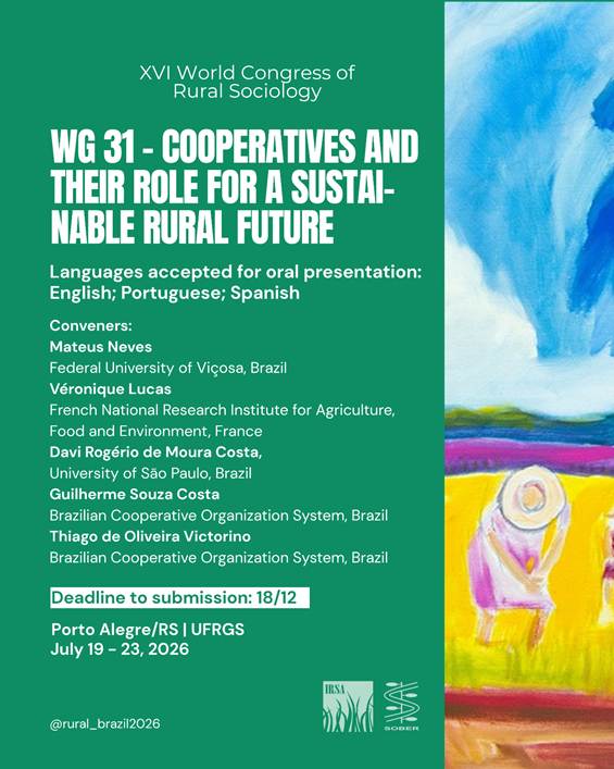 Congresso internacional terá GT sobre cooperativismo sustentável