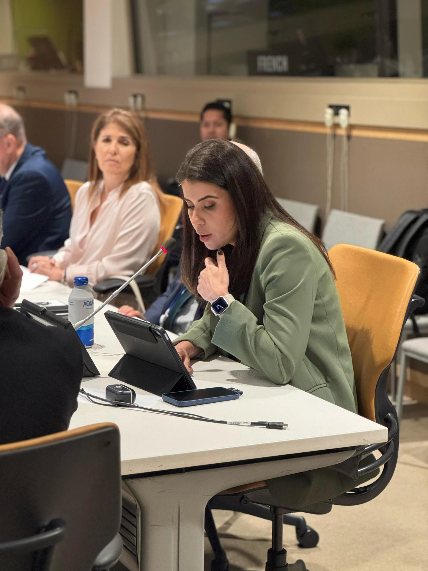 Fabíola em pronunciamento no evento da ONU